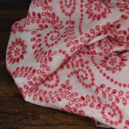 New pure cotton fabric hollow out printing tissu High-end gowns and dresses clothes patchwork