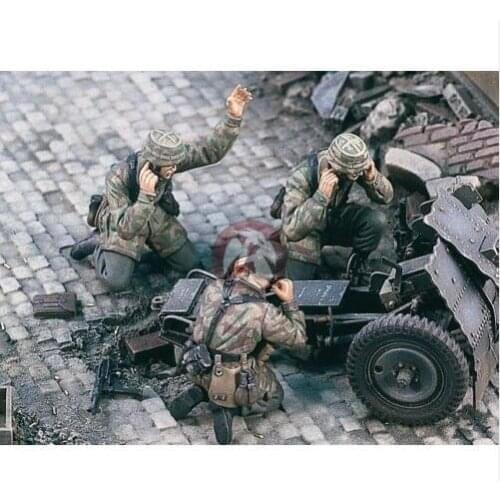 New Unassembled 1/35 Paratrooper Crew (3 Figures) not include Mortar Resin Kit DIY Toys Unpainted resin model