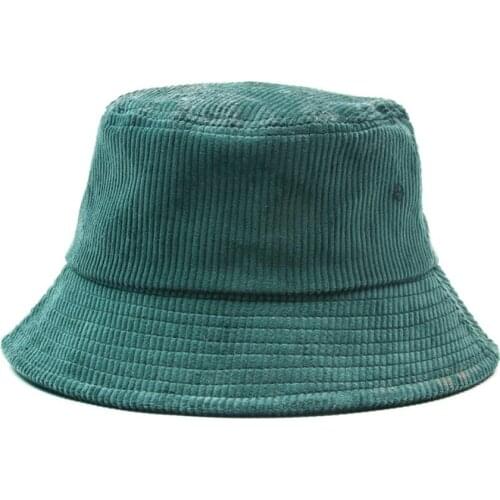 New Autumn Winter Hat Women Solid Color Corduroy Bucket Hats Unisex Retro Pannama Candy Color Fisherman Hats