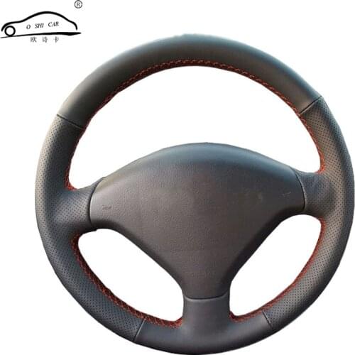 Custom Original DIY Car Steering Wheel Cover For Peugeot 307 CC 2004-2009 307 SW 2004-2009 407 Leather Braid For Steering Wheel