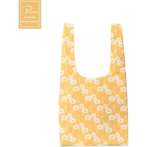 P.travel Japanese Ladies Waterproof Shopping Bag Foldable Portable Environmental Protection Carrying Bag