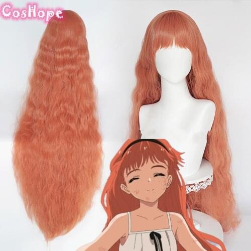 Frill Cosplay Wonder Egg Priority Cosplay 120cm Orange Wig Cosplay Anime Cosplay Wigs Heat Resistant Synthetic Wigs Halloween