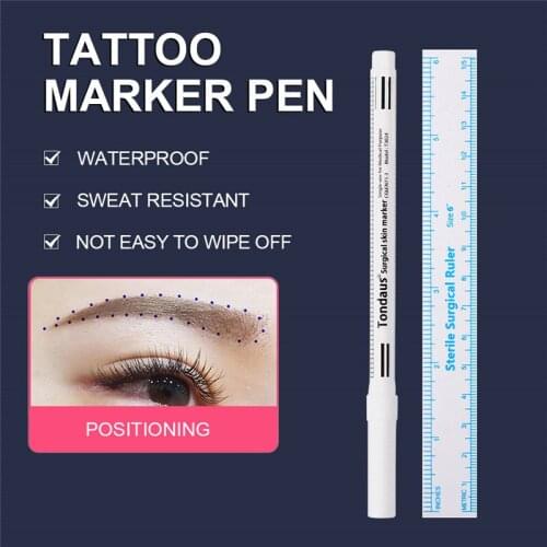 1pc Microblading Supplies Tattoo Marker Pen Permanent Makeup Accessories White Surgical Skin Marker Pen for Eyebrow Scribe Tool
