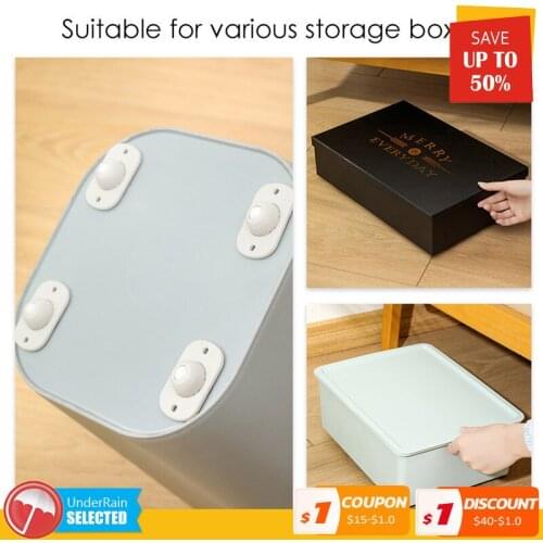 4Pcs Adhesive Pulley Casters for Cabinet Drawer Rollers Storage Box Trash Can Small Furniture Hardware Wheel Box Skateboard tool