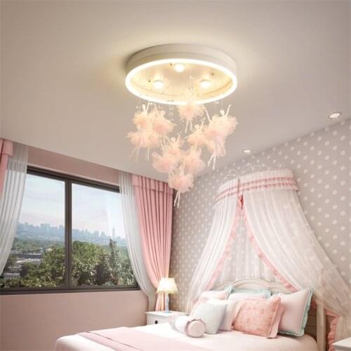 Pink Dancing Girl Ceiling Lights Modern Bedroom LED Lighting Living Room Romantic Ceiling Lamps Kids Room Art Deco Furniture