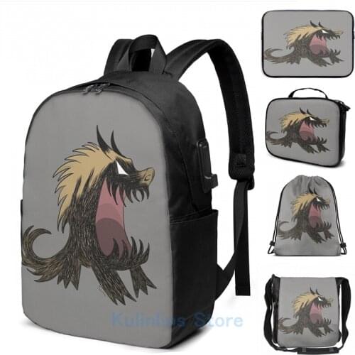 Funny Graphic print Brown hound Dont Starve USB Charge Backpack men School bags Women bag Travel laptop bag