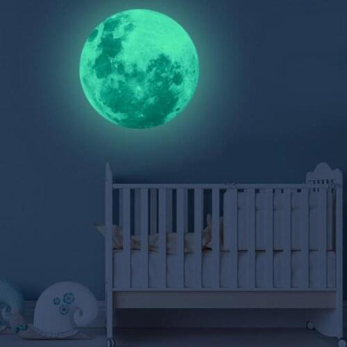 Luminous Moon Earth Cartoon DIY 3D Wall Stickers for Kids Room Bedroom Glow In The Dark Wall Sticker Home Decor Living Room