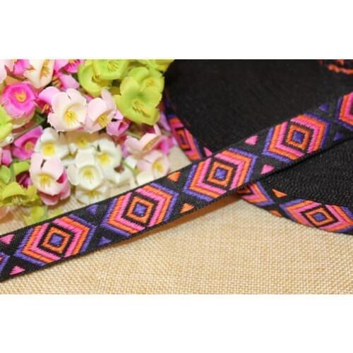 10yards/lots Woven Jacquard Ribbon 2.2cm Geometric pattern IS-1531