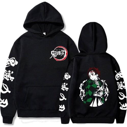 Unisex Hoodies Japanese Anime Demon Slayer Kimetsu No Harajuku Oversize Streetwear Casual Couple Tops