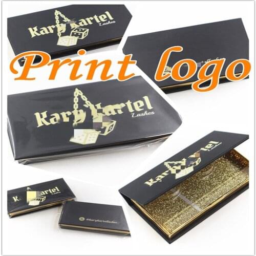 Customize logo white and black color print logo Wholesale Eyelash Packaging Box Lash Box Mink Eyelashes Package Storage Case