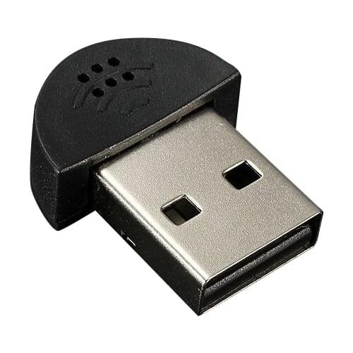 USB Plug Mini Studio Speech Microphone MIC Recording Audio Adapter for PC Laptop Black