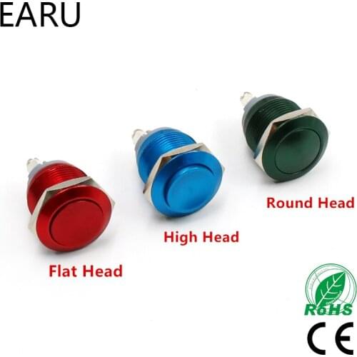 16mm 19mm 22mm Waterproof Reset Metal Push Button Switch High Flat Round Head Screw Feet Door Bell Horn Car Auto Engine Start