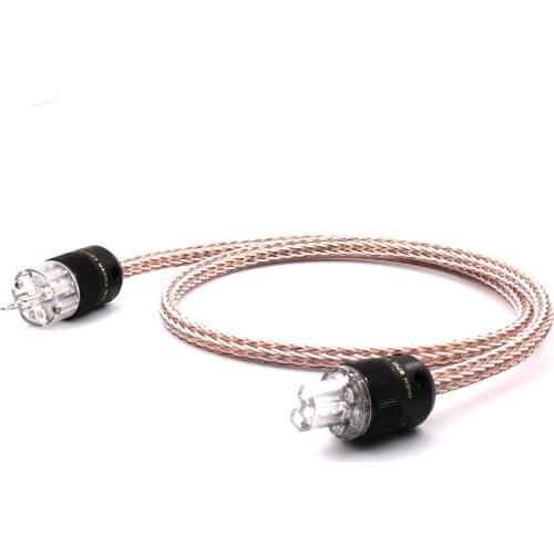 High Quality 6N OCC 12TC Audiophile European AC Power Cord With Silver Plated Schuko EUR Power Connecotor HIFI Power Cable