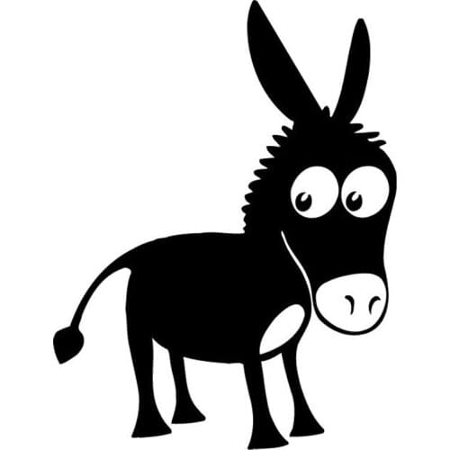 11.9cm*15.5cm Animal Donkey Car-Styling Car Sticker Decor Vinyl Decal Black/Silver S3-6433