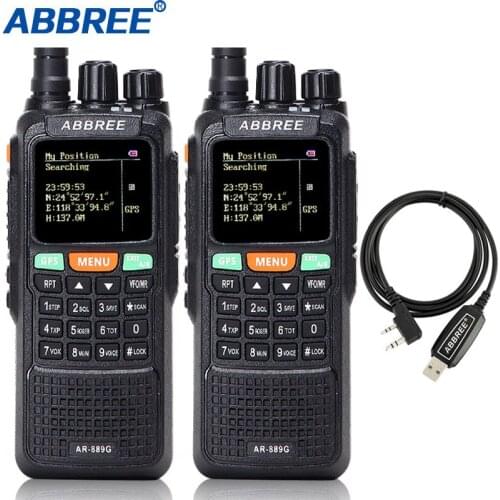 2pcs ABBREE AR-889G Walkie Talkie GPS Location Sharing 10W Night Backlight Cross Band Repeate Duplex Working SOS Scanning Radio