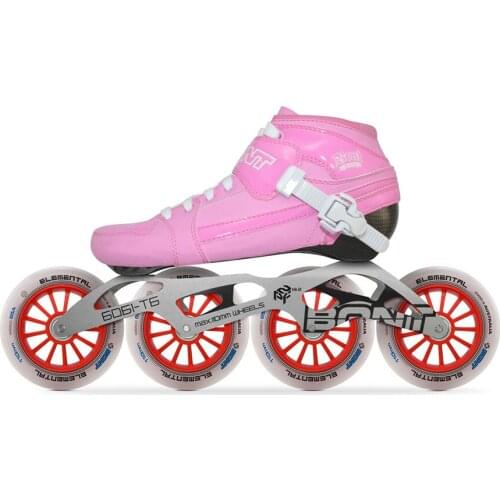 2019 Original Bont Pursuit Speed Inline Skates Heatmoldable Carbon Fiber Boot 6061 Frame Elemental 4*90/100/110mm Wheels Patines