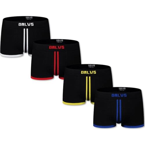 4 PCS/LOT Men Boxer Cotton Men Underwear Comfortable Underpants Cueca Tanga Hombre U Convex For Gay Low Waist
