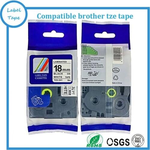5pcs Compatible brother label tape tz tape 18mm Tze241 tz241 tze 241 Tze-241 tze241 P-touch label printer Ribbon label maker
