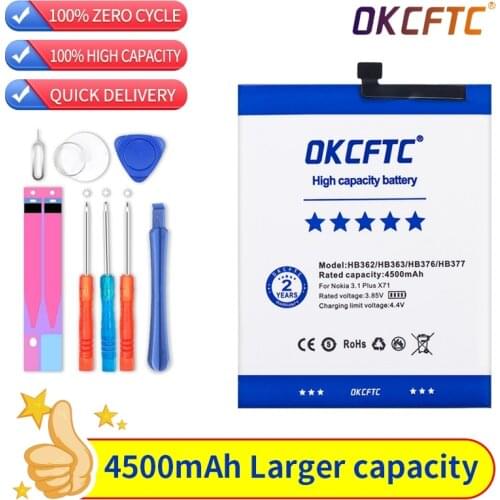 OKCFTC HE377 HE376 4500mAh Battery for Nokia 3.1 Plus X71 Smartphone Batteries
