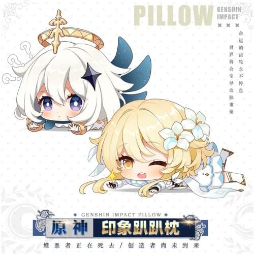 Anime Genshin Impact Paimon Diona Klee Amber Keqing Klee Tartaglia Plush Dolls Throw Pillow Stuffed Cushion Toy Xmas Gift 40*50