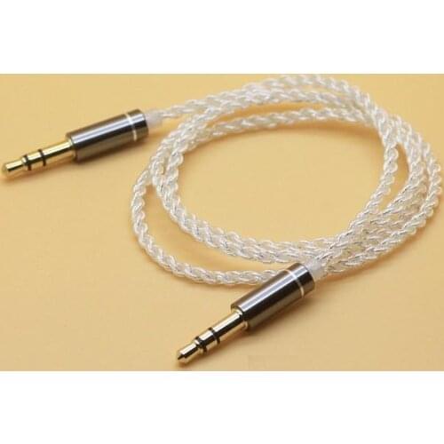 3.5mm male to male audio cable 3.5mm to 3.5mm silver plated wire length:50cm
