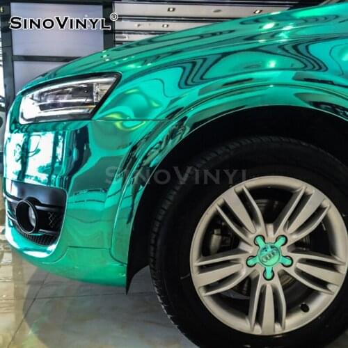 SINOVINYL 1.52x18M 5x59FT Air Bubble Free Chrome Mirror Vinyl Film Wrap Car Auto Vehicle Color Change Body Sticker