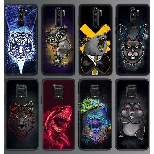 Animal Lion Wolf Tiger Bear Shark Phone Case For Xiaomi Redmi Note 9S 9 8 10 Pro 8T 9C 9A 8A Soft Smart Back Cover Mobile Bag