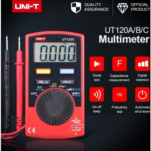 Digital Multimeter UT120A/UT120B/UT120C Pocket Size Auto power off Auto range 4000 display count for DIYers and Engineer