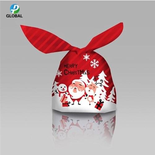 D&P 10pcs 13.5x22CM 2020 Fashion Everyone Favorite Like New Original Christmas Snow Flake Nougat Cookies Bunny Ear Bag Baked