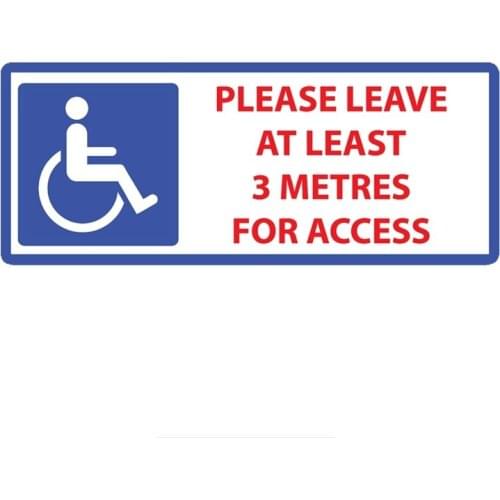 Personalized Disabled Please Leave 3 Metres Access Car Sticker Funny Colorful Car Stickers Auto Automobile Decals