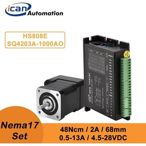 ICAN Stepper Servo Hybrid 48Ncm 2.0A 68mm HS808E 24-80VDC Stepper Motor Close Loop Control Set
