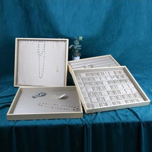 Classic PU Leather Jewelry Disply Jewellery Organizer Bracelet Storage Box Necklace Ring Earring Holder Jewelry Tray Series