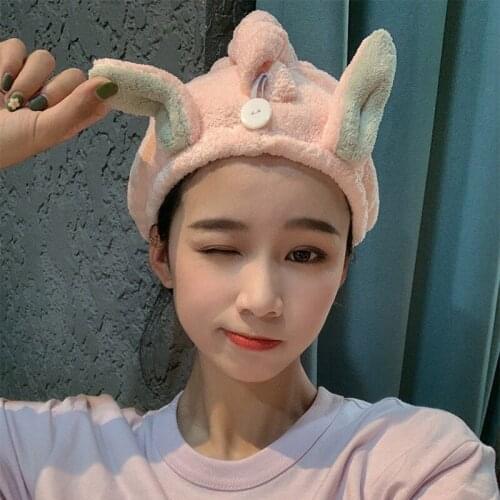 Hair dryer cap women thickened absorbent quick-drying towel wipe hair cartoon absorbent towel rabbit ear shower cap beach towel