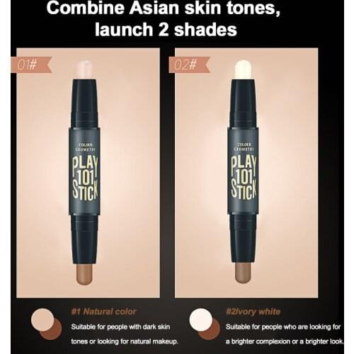 1pcs Double-head Contour Stick Brighten Waterproof Sweatproof Long-lasting Makeup High-light Shadow Concealer Maquiagem TSLM1