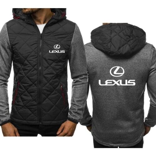 New Spring Autumn Mens Lexus Car Logo Hoodie High Quality Zipper Long Sleeve Cotton Harajuku Casual Jacket 3 Colors