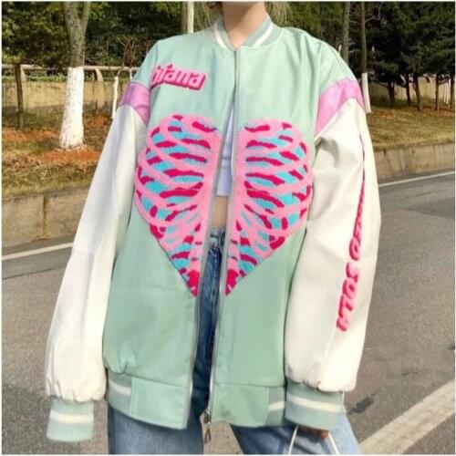 Autumn New Goth Women Fashion Retro Jackets Streetwear Baseball Jacket Casaco Feminino Female Tops Veste Femme Top