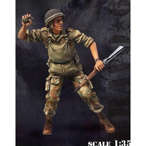 1/35 scale Vietnam War US soldiers throwing grenades miniatures Resin Model Kit figure Free Shipping