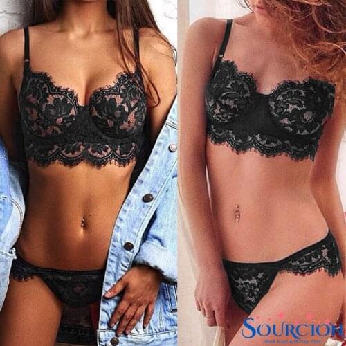 SWT New Hot Sexy Lace Lingerie Set Sexy Women Erotic Bra Thongs Transparent Sleepwear Underwear Suits Sexual Exotic Apparel