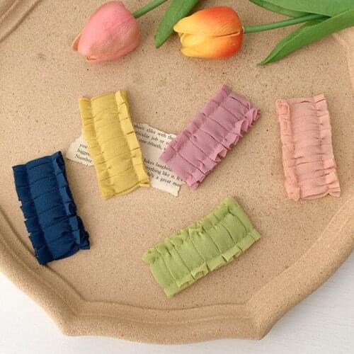 Sweet Hair Pins For Girls Candy Color Hair Clip Baby Clip Pleated Style Hair Accessories Children Kids Hair Styling Tools