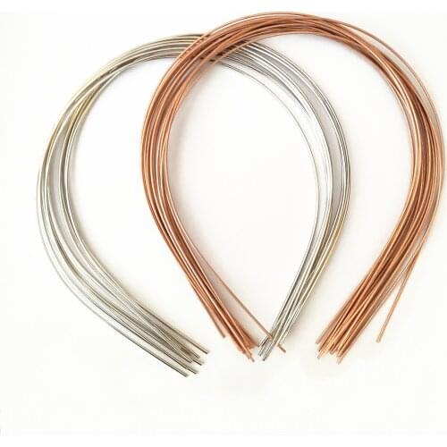 10pcs 1.2mm Rhodium Plated Stainless Steel Hair Band Setting Copper Head Wear Girl Hair Band For Jewelry Making