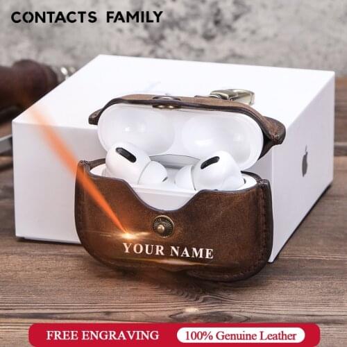 Retro Genuine Leather Case for AirPods Pro Shockproof Cover For AirPods 3 Charging Box case for Airpod 2020 Pro Dustproof Case