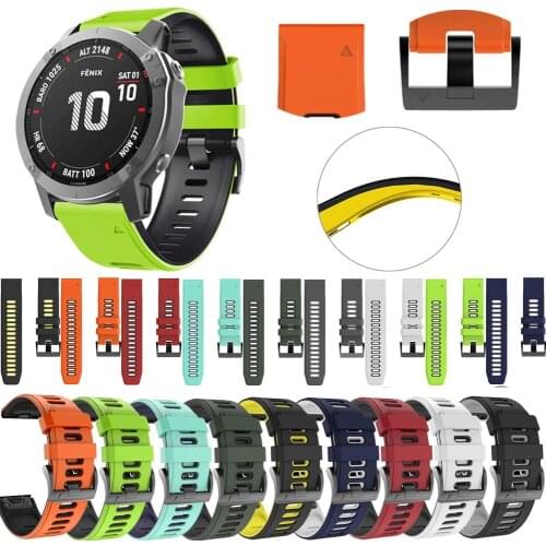 20 26mm Quick Release easyFit strap for Garmin Fenix 3 HR 5X MK1 5S 6S pro 22mm Silicone Strap for Forerunner 935 945 Watch Band