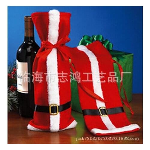Christmas bottle sets Pattern Wine Bottle Bag Candy Bags Xmas Decoration Home Party Decors Supplier