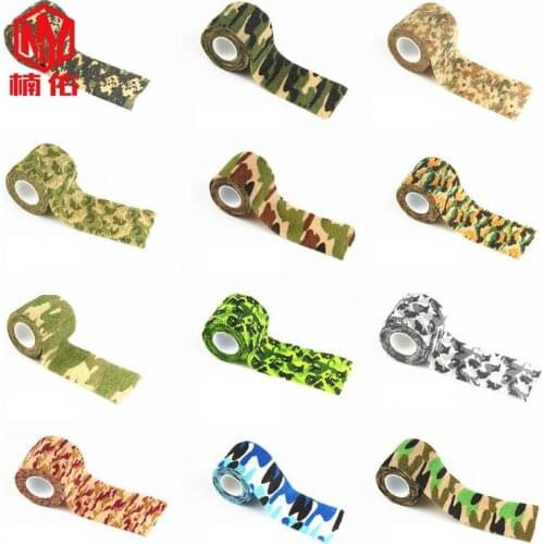 2PC Self-Adhesive Adhesive Winding Bandage Camouflage Non-Slip Non-Woven Fabric Outdoor Hunting Shooting Invisible Tape
