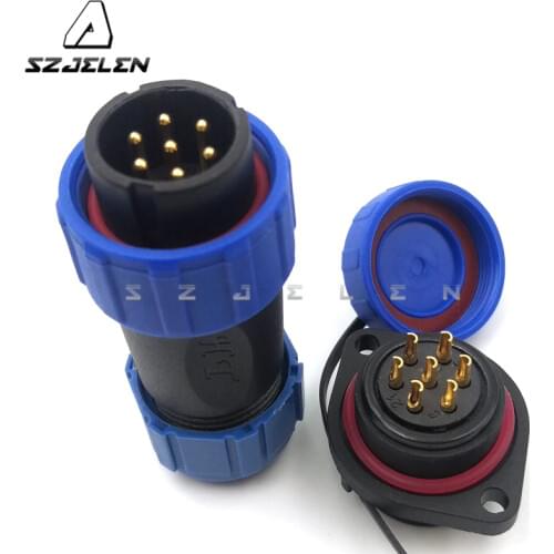 SP2110, 7pin led lighting connector, high quality ip68 waterproof connector,Industrial power cable connector 7 pin plug socket