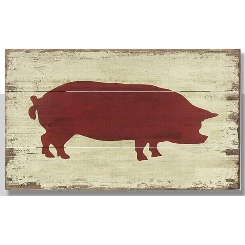 Pig Poster Retro Metal Tin Signs Plate Farm Art Wall Decor