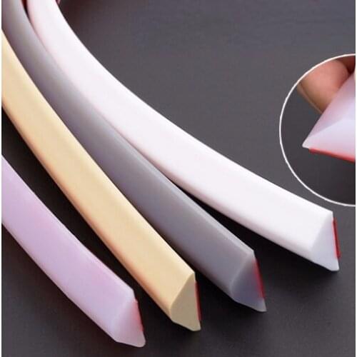 Water Retaining Strip Bendable Self-adhesive Silicone Waterproof Silicone Strip For Bathroom Shower Room Floor Partition Toilet