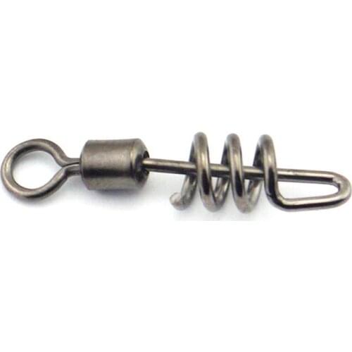 20pcs/pack Fishing 8 Shape Convenient Swivel With Spiral Buckle Fast Rotating Connector Copper Fishing Lure Accessories