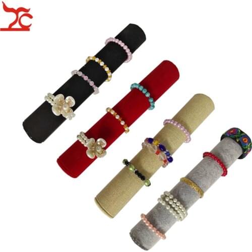 High Quality Velvet Bracelet Hair Accessory Storage Rack Linen Watch Chain Bracelet Bead Necklace Jewelry Organizer Bar Stand