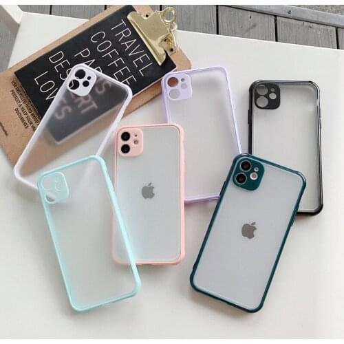 Candy Camera Protection Phone Hard Case For iPhone 11 Pro XR XS Max X 6 6s 7 8 Plus SE 2020 12 mini 12Pro Max Translucent Cover